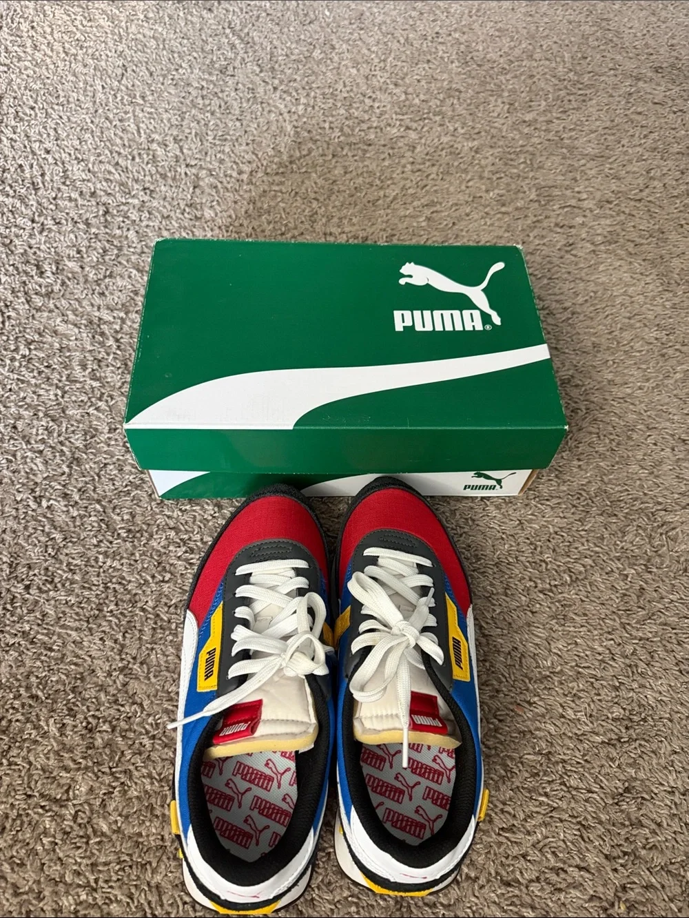 Puma Kids Retro Colorblock Sneakers in Red, Blue, Yellow, White, Black